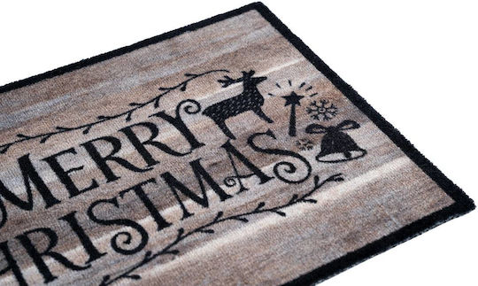 Sdim Entrance Mat Carpet Non-Slip Backing Ambiance 002 Merry Christmas 50x75cm Thickness 8mm