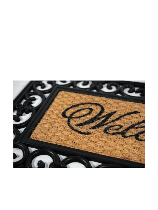 Sdim Entrance Mat Coir Rubber Non-Slip Backing Gazelle 501 Welcome 45x75cm