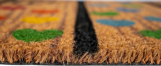 Sdim Entrance Mat Coir Non-Slip Backing Ruco Style 007 Hello Hearts 45x75cm