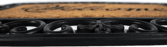 Sdim Entrance Mat Coir Rubber Non-Slip Backing Gazelle 501 Welcome 45x75cm