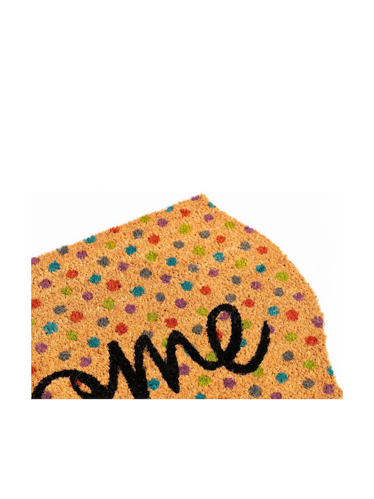 Sdim Oval Entrance Mat Coir Non-Slip Backing Trend Curve 469 Home Dots 40x70cm