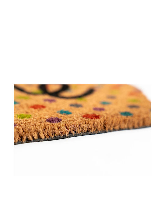 Sdim Oval Entrance Mat Coir Non-Slip Backing Trend Curve 469 Home Dots 40x70cm
