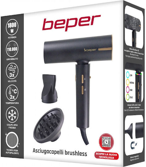 Beper Professional Hair Dryer with Diffuser 1800W