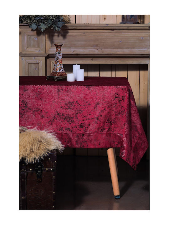 Placemats Pls-tb1084 Velvet Leather Red Wine Velvet Leather 100%pol 100×100 Liolios Home