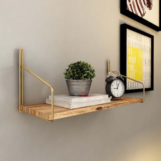 Wandregal Dekoratif Gold Braun 45x16x16cm