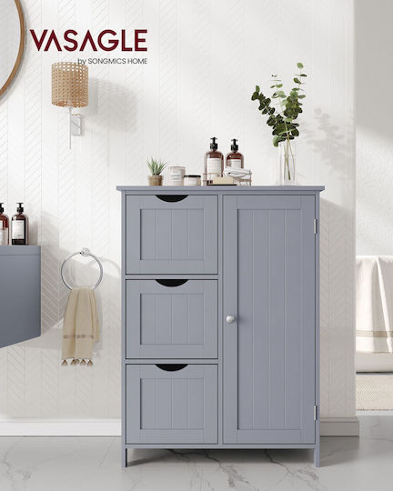 Vasagle 3 Drawers Bathroom Cabinet L29.972xW59.944xH80.01cm Gray