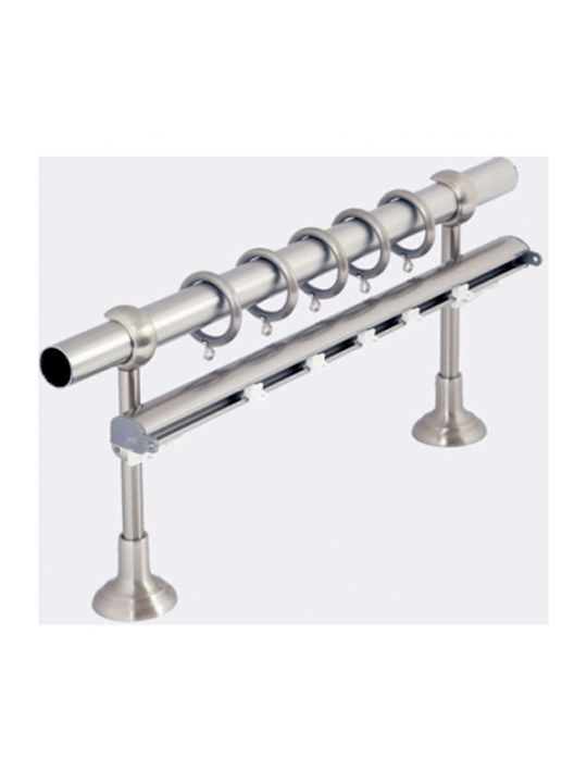 Curtain Pole F25 Inox Symi Nickel Satin Dimensions 100cm Properties Double Rod