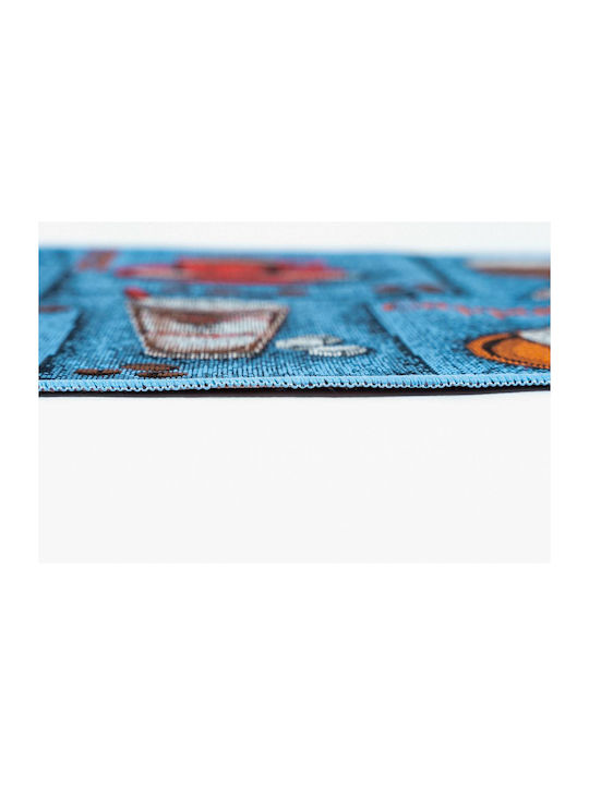 Sdim Kitchen Mat Non-Slip Collage 6501 Blue 50x150cm