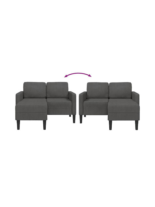 Colțar Canapea Gri Închis 125x118x85cm