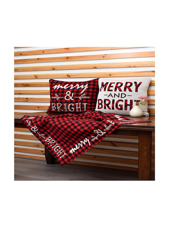 Liolios Home Christmas Decorative Pillow Square Red 40x40cm