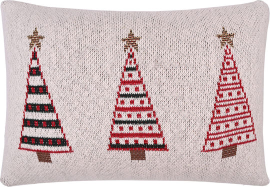 Liolios Home Pernă Tricotată din Bumbac 100% cu Brad de Crăciun 50×50 Liolios Home