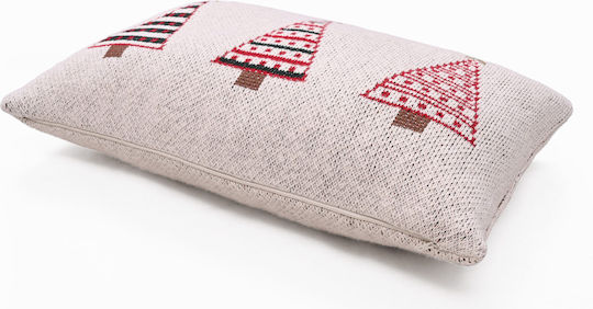 Liolios Home Pernă Tricotată din Bumbac 100% cu Brad de Crăciun 50×50 Liolios Home