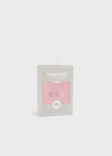 Mayoral Bib Fabric with Button Pink for 0 m+ 2pcs