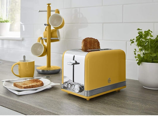Swan Retro Тостер Двуместна 815W Жълта