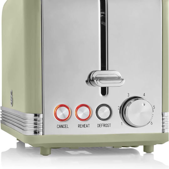 Swan Retro Prăjitor de pâine 2 sloturi 815W Gri