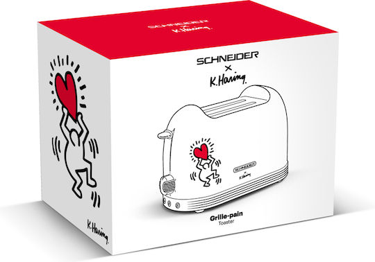 Schneider Tech Art Тостер 2 слота 815W Бяла
