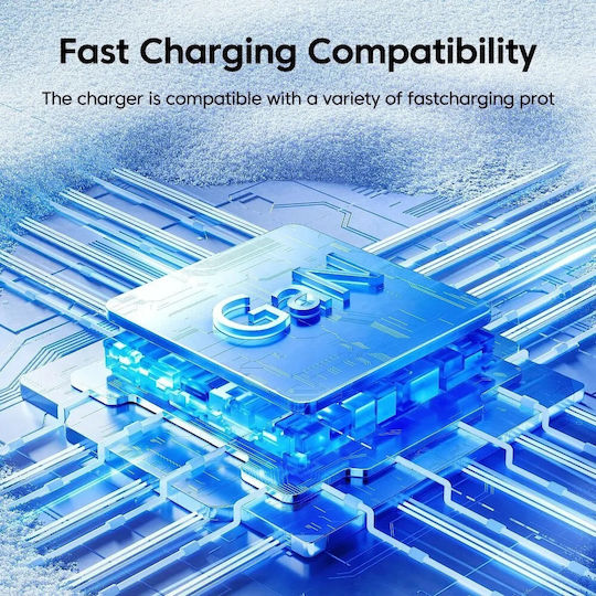 Techsuit Charger Without Cable GaN with USB-A Port and USB-C Port 35W Power Delivery / Quick Charge 3.0 Blacks (CHPD174)