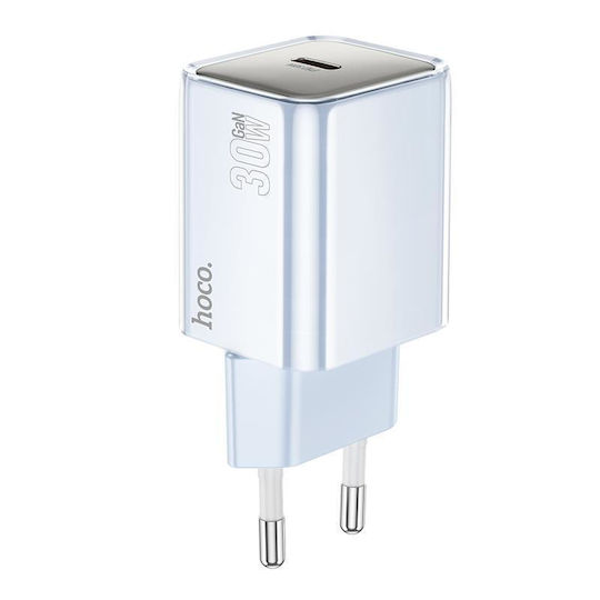 Hoco Φορτιστής Χωρίς Καλώδιο GaN με Θύρα USB-C 30W Power Delivery Λευκός (N47)