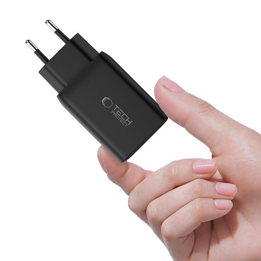 Tech-Protect Charger Without Cable GaN with 2 USB-C Ports 45W Blacks (NC45W)