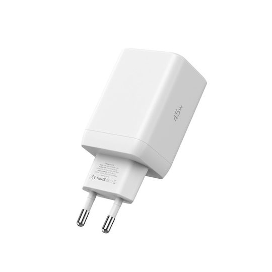 Tech-Protect Charger GaN with 2 USB-C Ports and Cable USB-C - USB-C 45W Whites (NC45W)