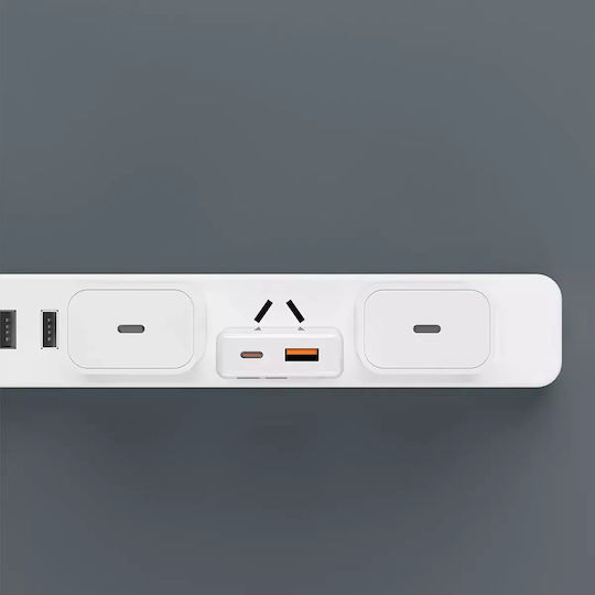 Dudao Φορτιστής Χωρίς Καλώδιο GaN με Θύρα USB-A και Θύρα USB-C 30W Power Delivery / Quick Charge 3.0 Λευκός (A30EU)
