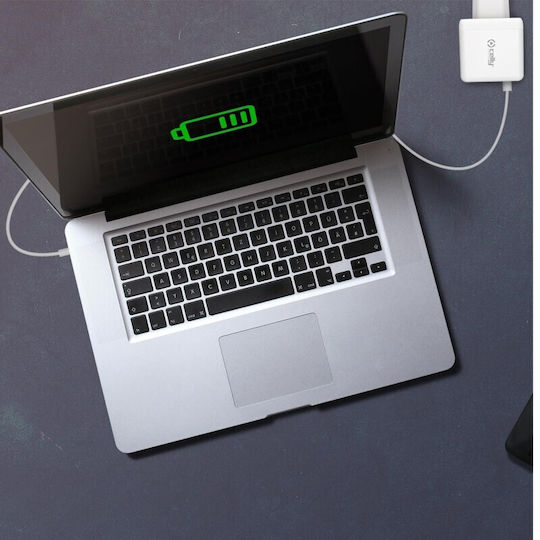 Celly GaN Kabelloser Handyladegerät mit USB-C Ausgangsanschluss 65W Stromlieferung Weiß (TC1C65WGAN)