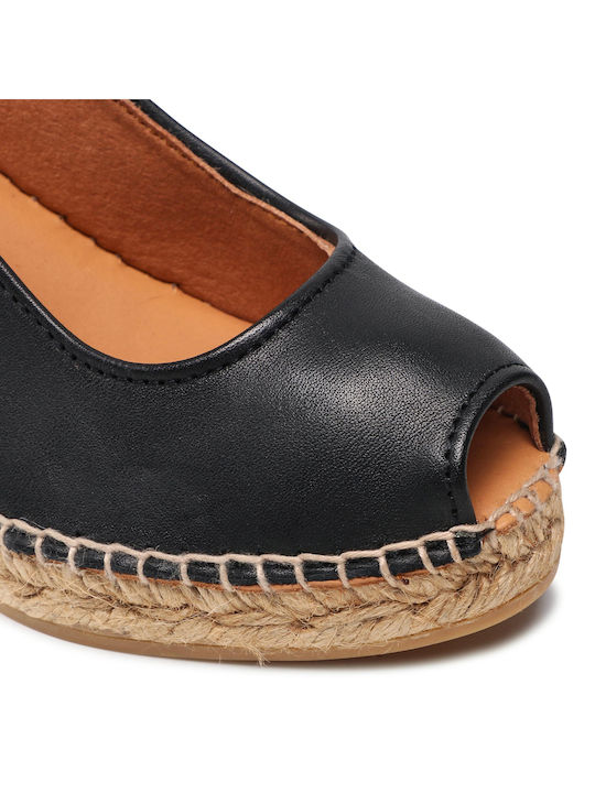 Croacia Damenplattformen im Espadrilles-Stil Schwarz