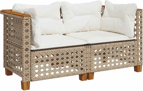 Garten- und Outdoor-Möbelsets Wohnzimmer Typsatz 2 Stück Beige mit Kissen Garten- und Outdoor-Möbelsets Wohnzimmer Typsatz 2 Stück Beige mit Kissen