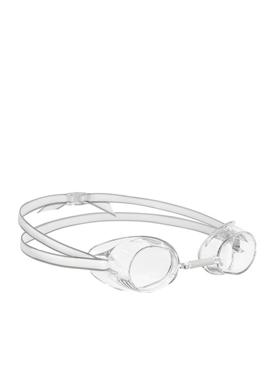 Mad Wave Racer Swimming Goggles Adults with Anti-fog Lenses White