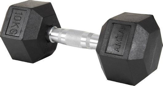 MotivationPro Βαράκι Εξάγωνο Λαστιχένιο 1 x 10kg