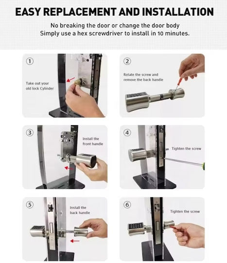 Electronic Lock in color Silver with Connectivity Wi-Fi and Bluetooth