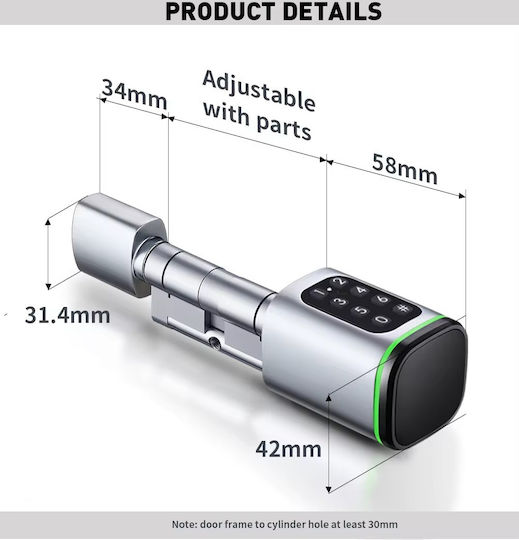 Electronic Lock with Wi-Fi Connectivity Silver