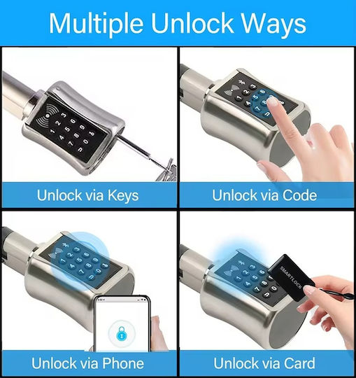 Electronic Lock with Wi-Fi Connectivity Silver