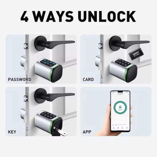 Elektronische Schlösser mit Wi-Fi und Bluetooth Verbindung Silbern