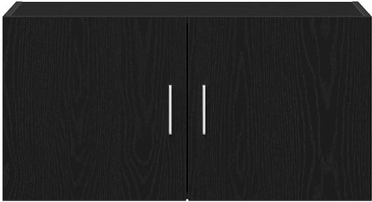 Hängeschrank fürs Wohnzimmer aus Spanplatte Schwarz Eiche 80x39x40 cm