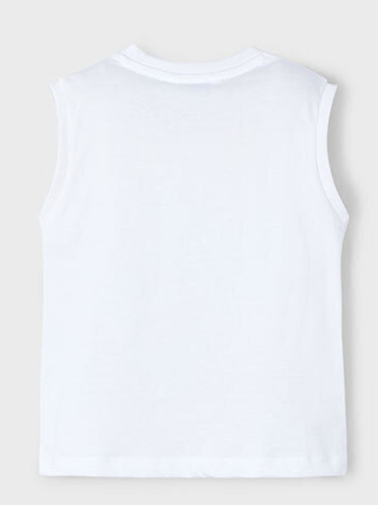 Kids Sleeveless White Blouse Turtle