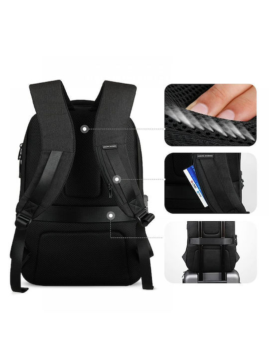Rucsac Mark Ryden Compatibil cu Laptop de 15.6", Tabletă de 10.5", Capacitate 20l, Lacăt TSA, Port USB, Complet Impermeabil, Sistem Antifurt, Unisex, Spațios, pentru Călătorii, Școală, Birou, Negru