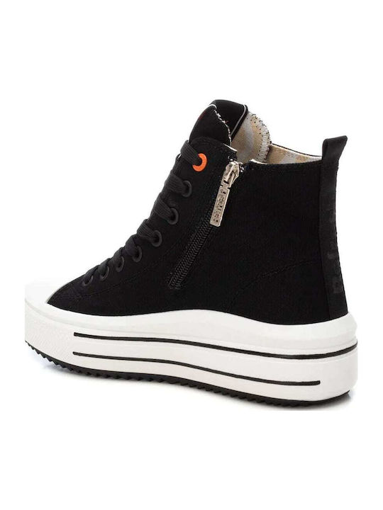Γυναικεία Flatforms Μποτάκια Μαύρο
