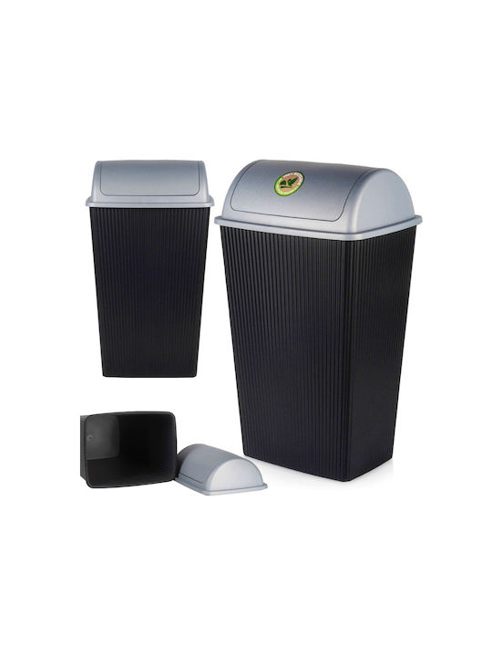 Excellent Houseware Coș de Gunoi Plastic Negru 38lt 1buc