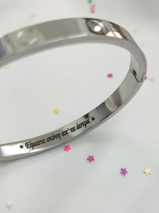 Theodora's Jewellery Men's Handcuff Bracelet Made of Stainless Steel 18cm Jt-B077 Silver