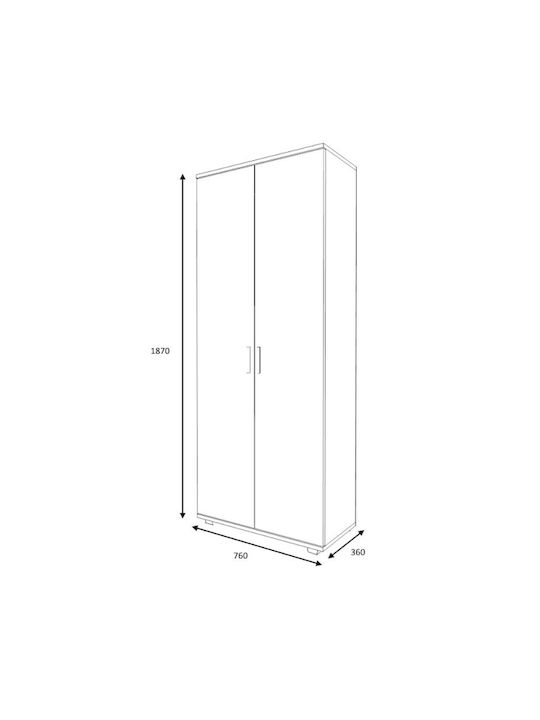 Ξύλινη Παπουτσοθήκη Eric 76x36x187cm