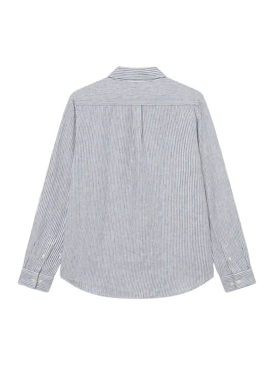 Langärmlig Leinen Hemd Light Ivory/blueprint