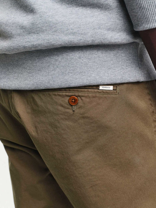 Trousers Cargo Elastic in Slim Fit Brown