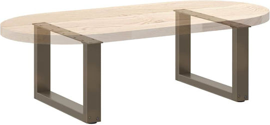 vidaXL Metallic Furniture Leg 2 Pieces Suitable for Table / Coffee Table 50x30cm Anthracite Brown
