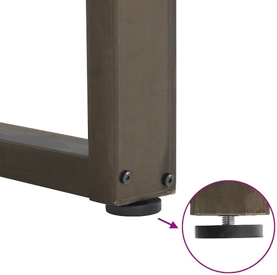 vidaXL Metallic Furniture Leg 2 Pieces Suitable for Table / Coffee Table 50x30cm Anthracite Brown