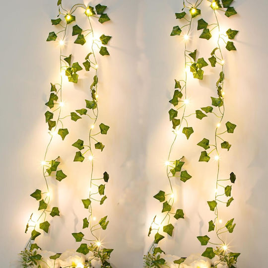 Leafglo Κρεμαστό Ηλιακό Φωτιστικό Γιρλάντα Θερμό Λευκό με Φωτοκύτταρο