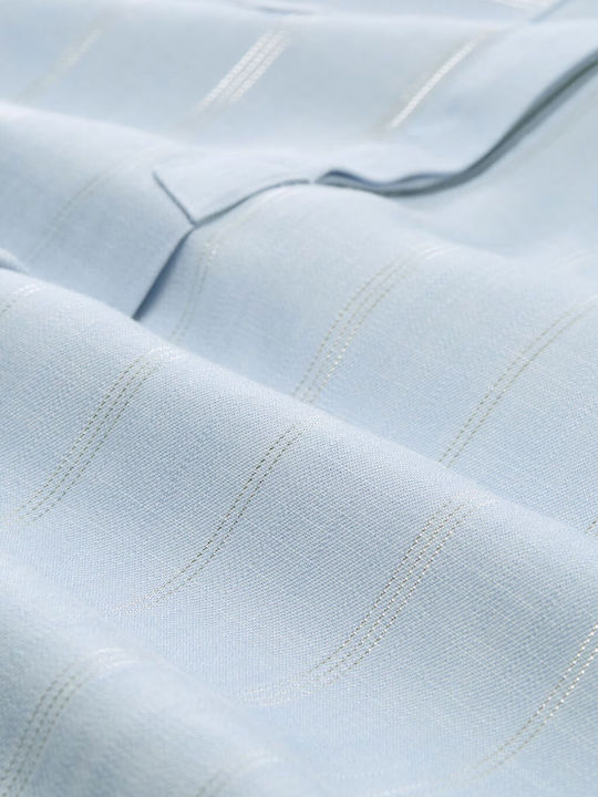 Mânecă lungă Femei Cămașă Blue Lurex Stripe Cu dungi
