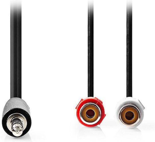 Nedis 3.5mm Jack Cable Male - 2x RCA Male Black 0.2m
