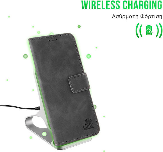 Lime Book Piele artificială / Silicon / Piele Gri (iPhone 5/5s/SE)