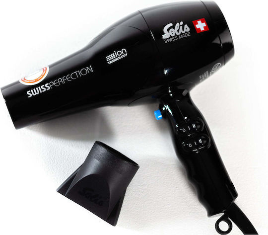 Solis Perfection Ionic Professionell Haartrockner mit Diffusor 2300W Black